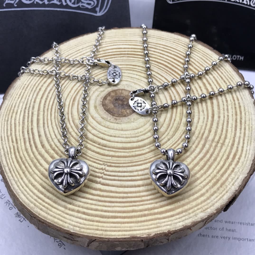 Chrome Hearts Lotus Flower Heart Locket Necklace